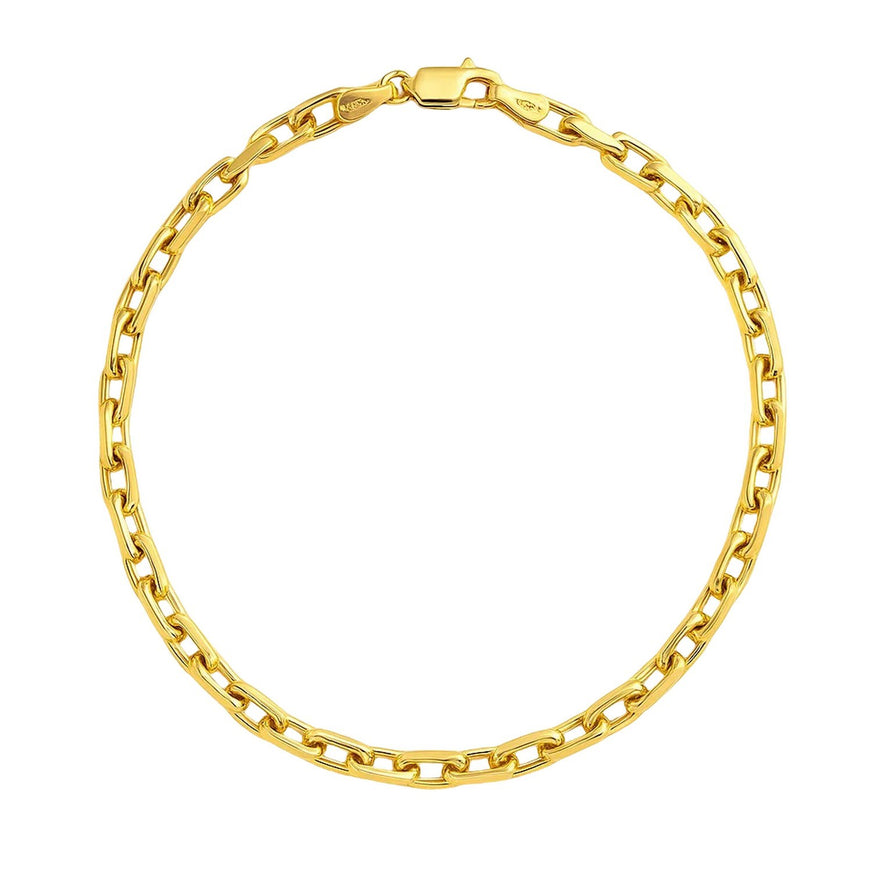 3.6mm 14k Yellow Gold French Cable Chain Bracelet