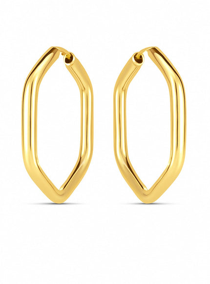 14k Yellow Gold Endless Hexagon Hoop Earrings