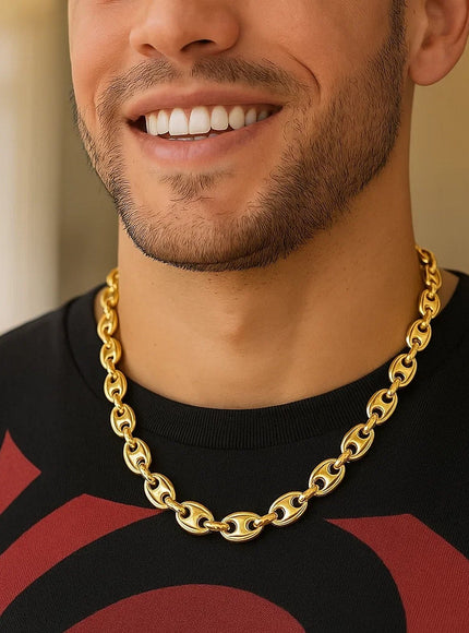 11.0mm 14k Yellow Gold Puffed Mariner Link Chain