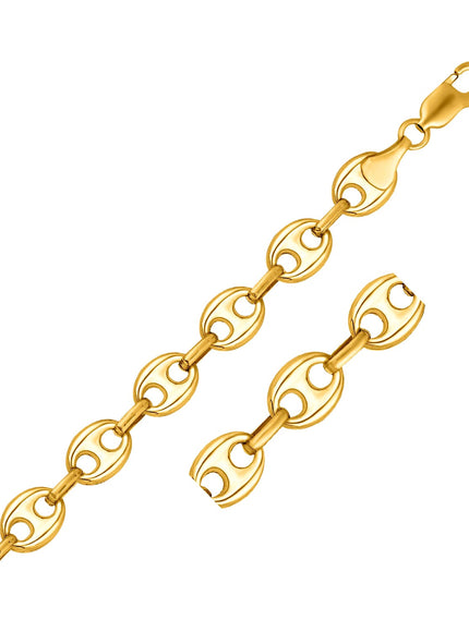 11.0mm 14k Yellow Gold Puffed Mariner Link Chain
