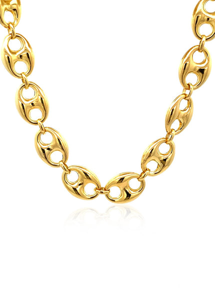 11.0mm 14k Yellow Gold Puffed Mariner Link Chain