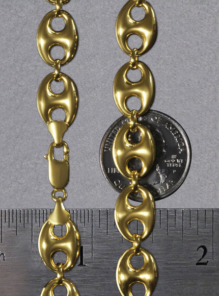 11.0mm 14k Yellow Gold Puffed Mariner Link Chain