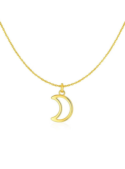 14k Yellow Gold Necklace with Moon