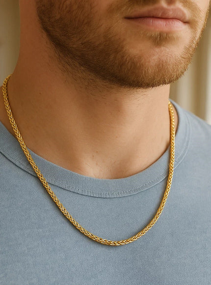 3.15mm 14k Yellow Gold Diamond Cut Round Franco Chain