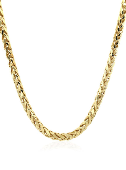 3.15mm 14k Yellow Gold Diamond Cut Round Franco Chain