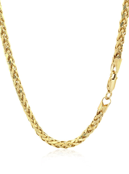 3.15mm 14k Yellow Gold Diamond Cut Round Franco Chain