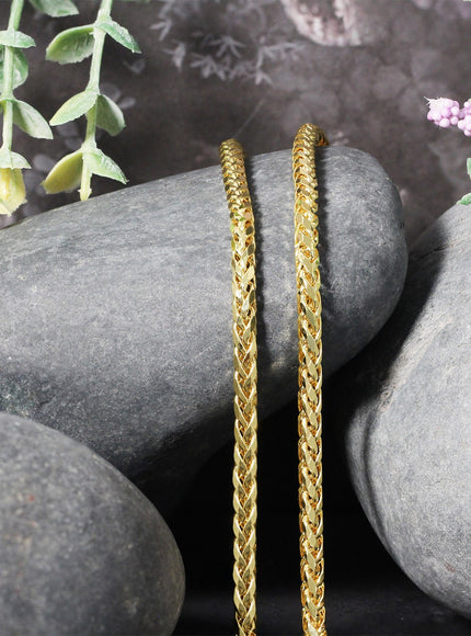 3.15mm 14k Yellow Gold Diamond Cut Round Franco Chain