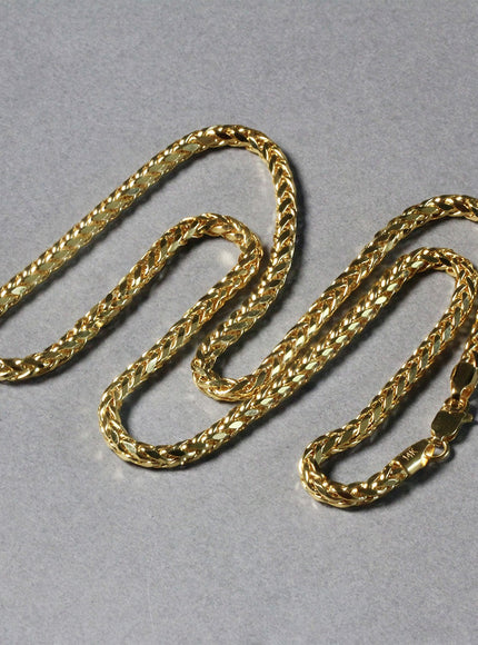 3.15mm 14k Yellow Gold Diamond Cut Round Franco Chain