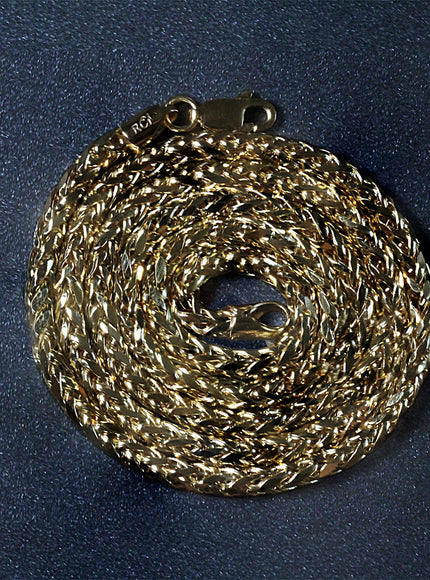 3.15mm 14k Yellow Gold Diamond Cut Round Franco Chain