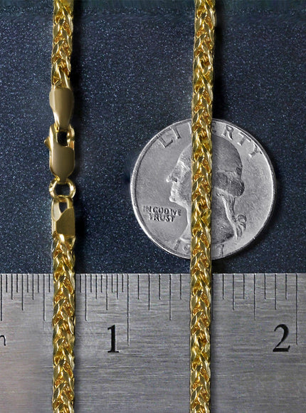 3.15mm 14k Yellow Gold Diamond Cut Round Franco Chain