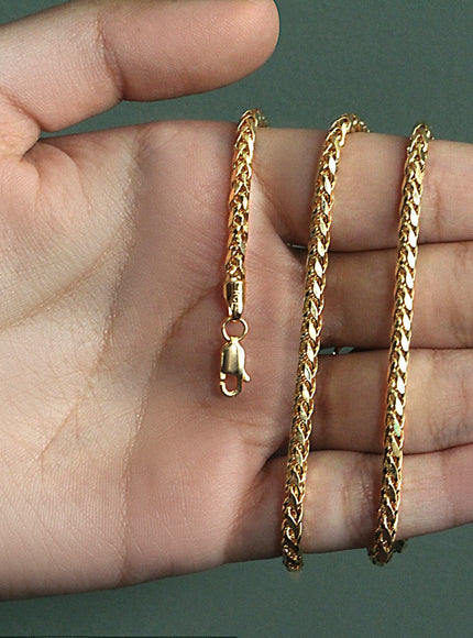 3.15mm 14k Yellow Gold Diamond Cut Round Franco Chain