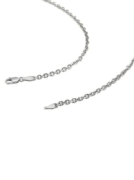 2.6mm 14k White Gold Diamond Cut Cable Link Chain