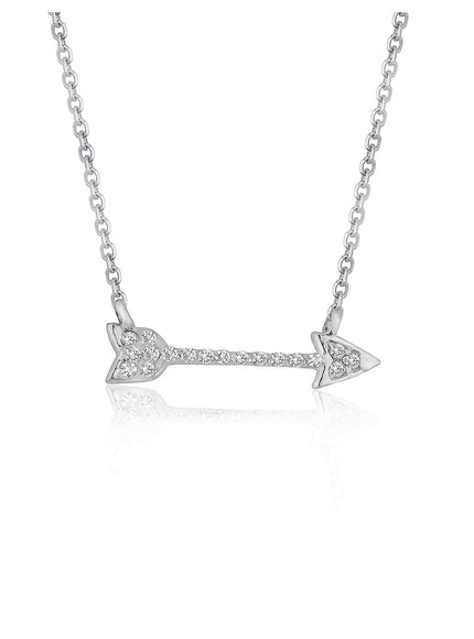 Diamond Arrow Style Pendant in 14k White Gold (1/10 cttw)
