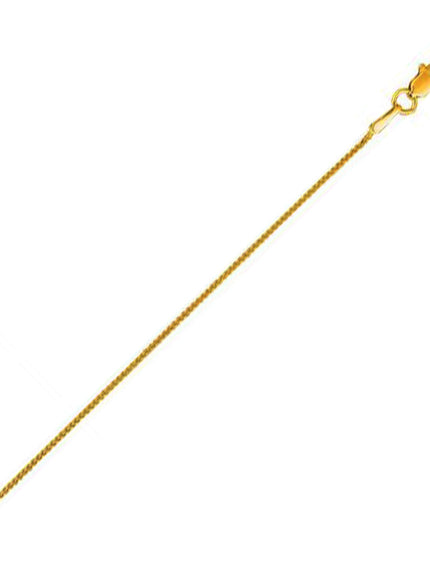 14k Yellow Gold Round Wheat Chain 0.80mm