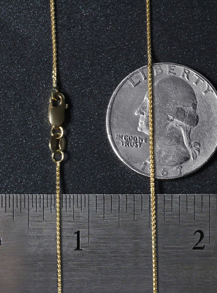 14k Yellow Gold Round Wheat Chain 0.80mm