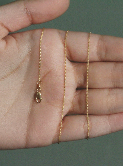 14k Yellow Gold Round Wheat Chain 0.80mm