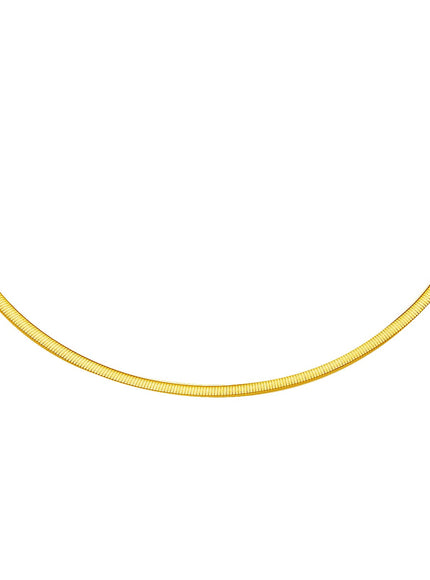 2.5mm 14k Two Tone Gold Reversible Omega Necklace