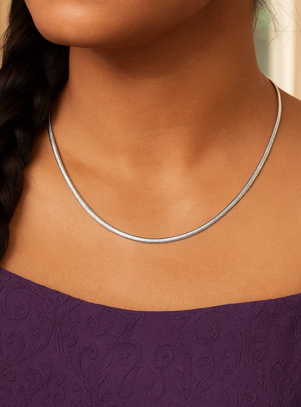 2.5mm 14k Two Tone Gold Reversible Omega Necklace