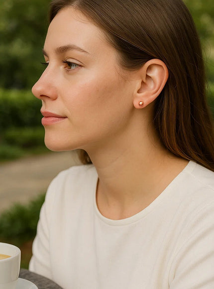 14k Rose Gold Ball Style Stud Earrings (4.0 mm)