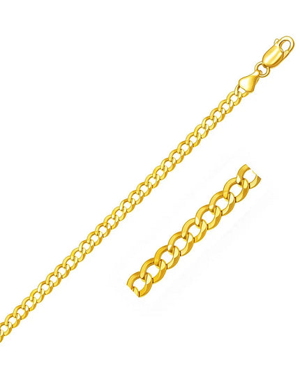 4.7mm 10k Yellow Gold Curb Bracelet