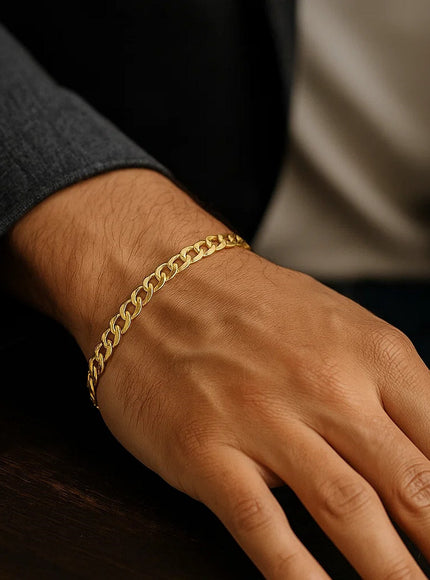 4.7mm 10k Yellow Gold Curb Bracelet