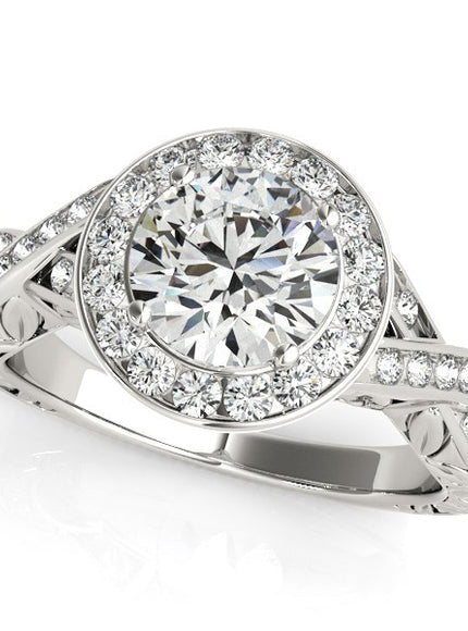 Halo Set Diamond Engagement Ring in 14k White Gold (1 5/8 cttw)