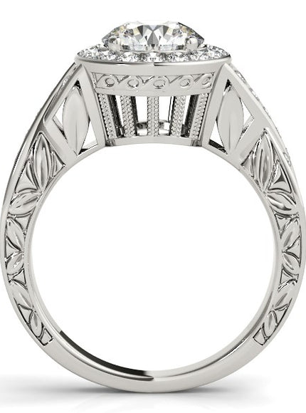 Halo Set Diamond Engagement Ring in 14k White Gold (1 5/8 cttw)