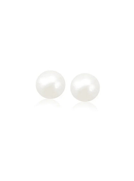 14k Yellow Gold Freshwater Cultured White Pearl Stud Earrings (4.0 mm)