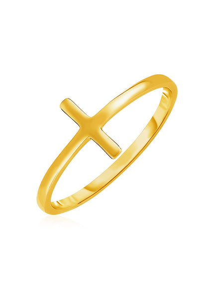 14k Yellow Gold Cross Motif Ring