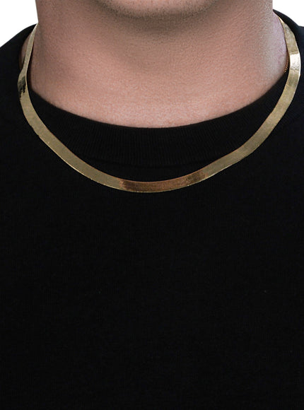 6.0mm 14k Yellow Gold Super Flex Herringbone Chain