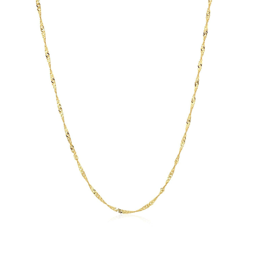 14k Yellow Gold Singapore Chain 1.5mm - Ellie Belle