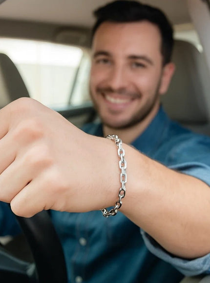 4.8mm 14k White Gold French Cable Chain Bracelet