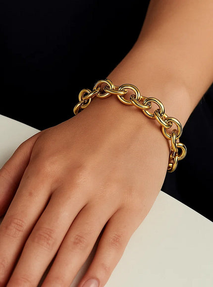 14k Yellow Gold Round Link Bracelet