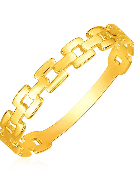 14k Yellow Gold Chain Link Ring