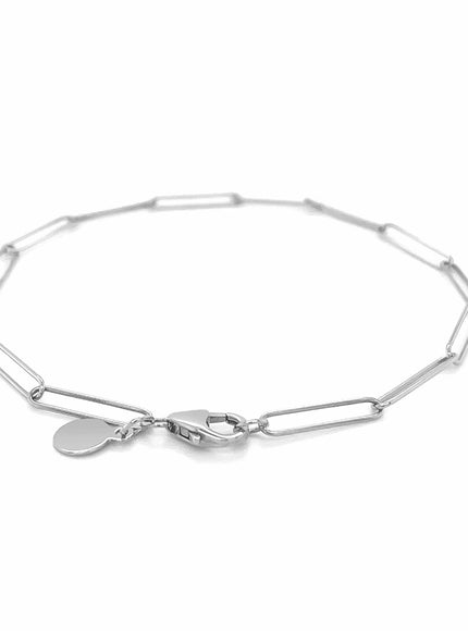 14k White Gold Wire Paperclip Bracelet (2.7mm)