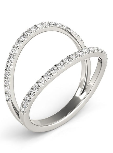 14k White Gold Diamond Split Band Ring (1/4 cttw)
