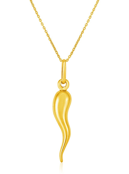 14k Yellow Gold Pendant with Polished Abstract Swirl