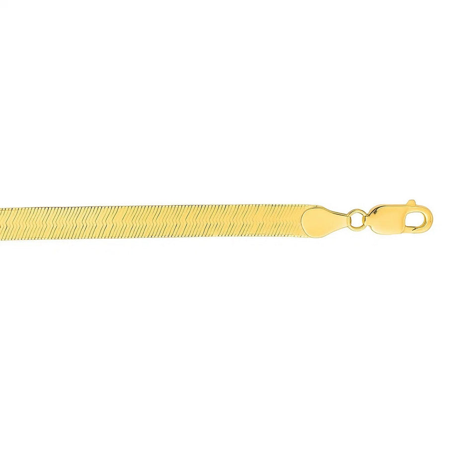 6.0mm 14k Yellow Gold Super Flex Herringbone Bracelet