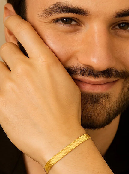 6.0mm 14k Yellow Gold Super Flex Herringbone Bracelet