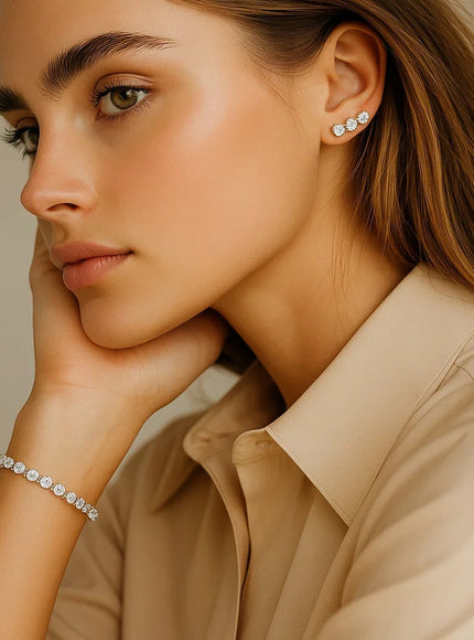 Lab Grown Round Diamond Tennis Bracelet in 14k White Gold (6 cctw F/G VS2/SI1)