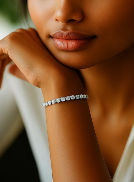 Lab Grown Round Diamond Tennis Bracelet in 14k White Gold (6 cctw F/G VS2/SI1)