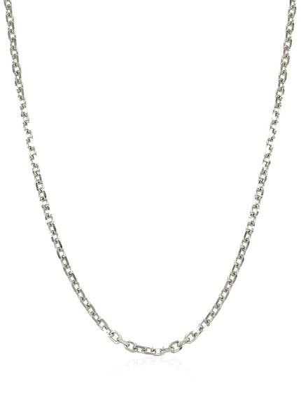 18k White Gold Diamond Cut Cable Link Chain (1.90 mm)