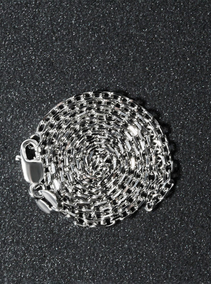 18k White Gold Diamond Cut Cable Link Chain (1.90 mm)