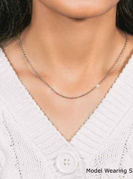 18k White Gold Diamond Cut Cable Link Chain (1.90 mm)