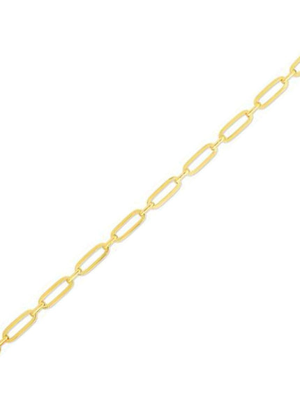 14k Yellow Gold 7 1/4 inch Bombay Paperclip Chain Bracelet - Ellie Belle