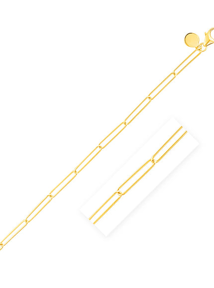 14k Yellow Gold Wire Paperclip Chain (2.7mm)