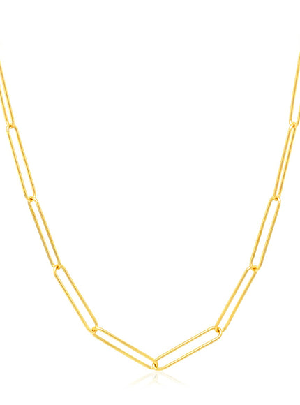 14k Yellow Gold Wire Paperclip Chain (2.7mm)