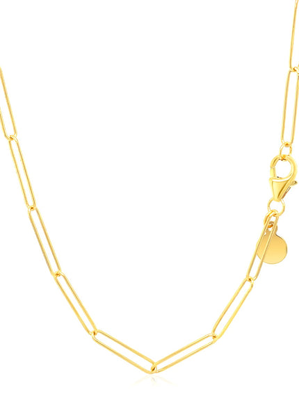 14k Yellow Gold Wire Paperclip Chain (2.7mm)