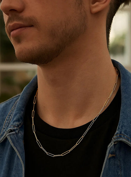 14k Yellow Gold Wire Paperclip Chain (2.7mm)