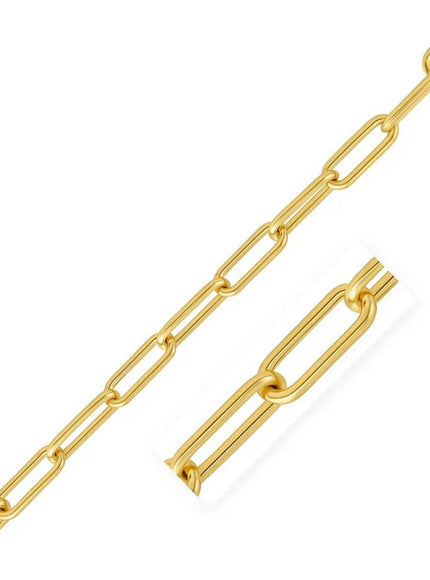 14k Yellow Gold Lite Round Wire Paperclip Bracelet (8.5mm)